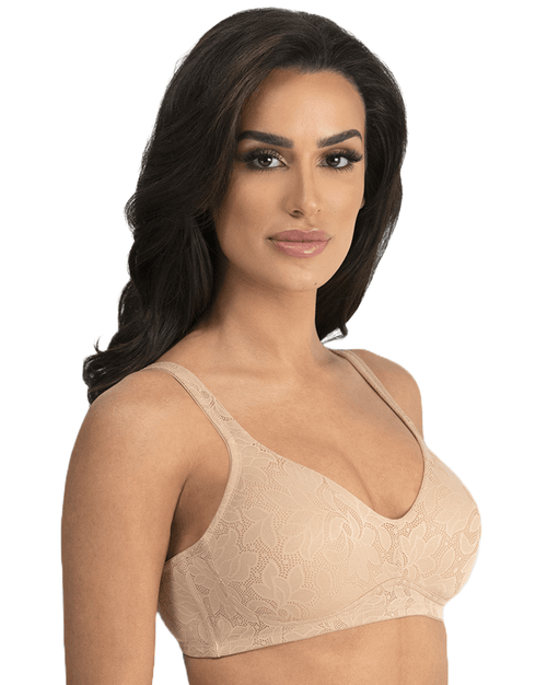 Jolie Jacquard Wire-Free Soft Cup Bra - Full Coverage, No-Slip Fit