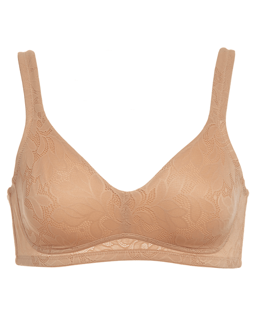 Jolie Jacquard Wire-Free Soft Cup Bra - Full Coverage, No-Slip Fit