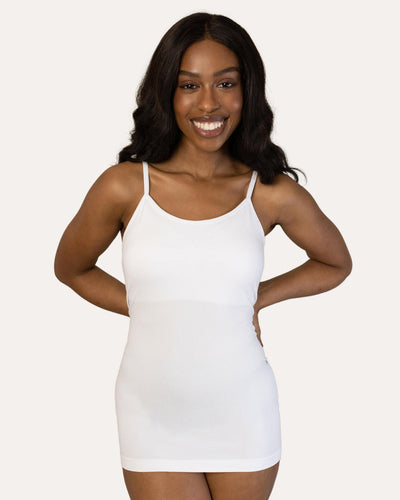 Easelyn Padded Spaghetti-Strap Camisole in White