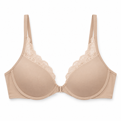 Easelyn Lace-Trim Front-Closure Bra
