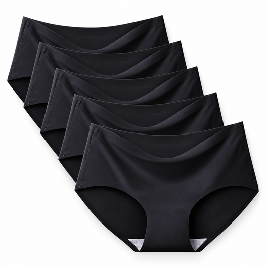 Easelyn Seamless Maternity Briefs — 5 Pack in Black