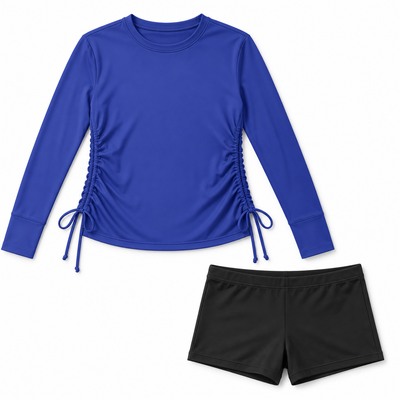 Easelyn Long-Sleeve Rash Guard and Swim Shorts Set — product view