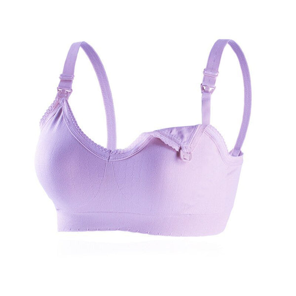 Easelyn Wireless Nursing Bra in Purple