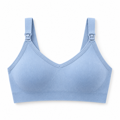 Easelyn Wireless Nursing Bra in Blue