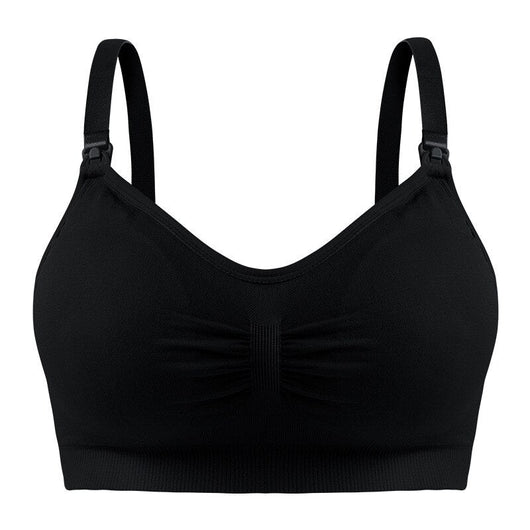 Easelyn Ruched U-Back Nursing Bralette in Black