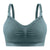 Soft ruched, wire-free cups