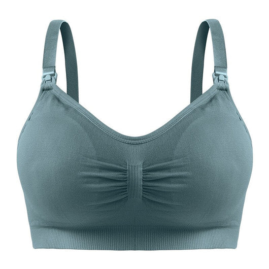 Easelyn Ruched U-Back Nursing Bralette in Green