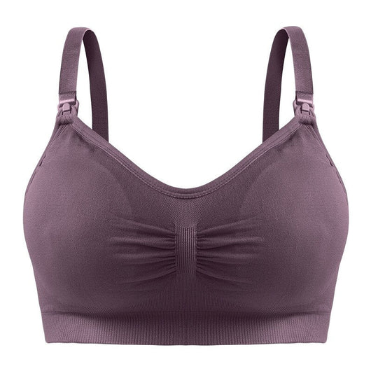 Easelyn Ruched U-Back Nursing Bralette in Deep Purple