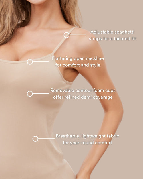 Easelyn Padded Spaghetti-Strap Camisole