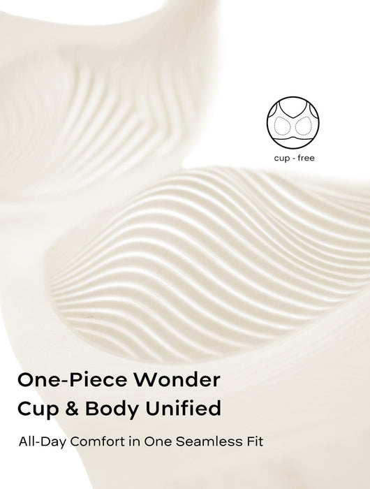 Easelyn Wireless Seamless Minimizer Bra one-piece cup and body detail