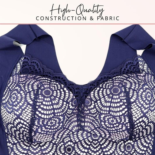 Easelyn Wire-Free Lace Comfort Bra lace and fabric close-up