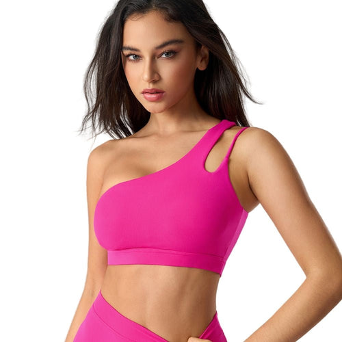 Easelyn Asymmetric One-Shoulder Sports Bra