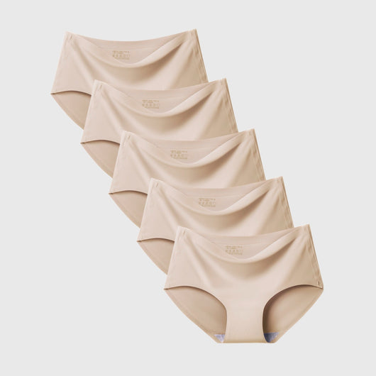 Easelyn Seamless Maternity Briefs — 5 Pack in nude, five-pack