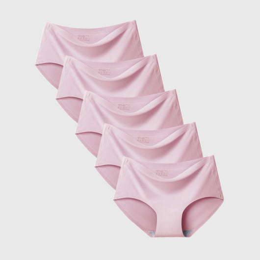 Easelyn Seamless Maternity Briefs — 5 Pack in pink, five-pack
