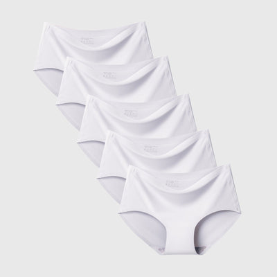 Easelyn Seamless Maternity Briefs — 5 Pack in white, five-pack