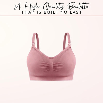 Easelyn Ruched U-Back Nursing Bralette in pink, product view