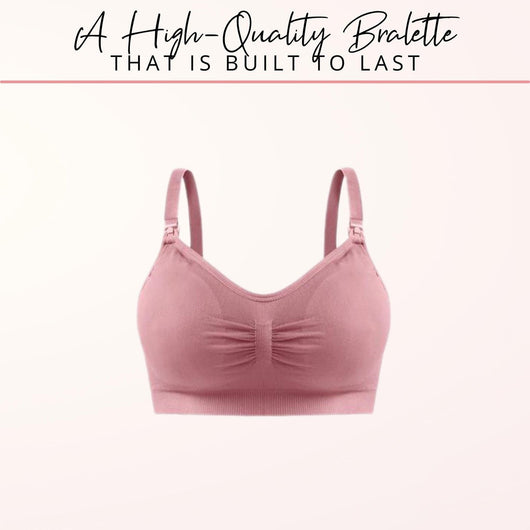 Easelyn Ruched U-Back Nursing Bralette in pink, product view