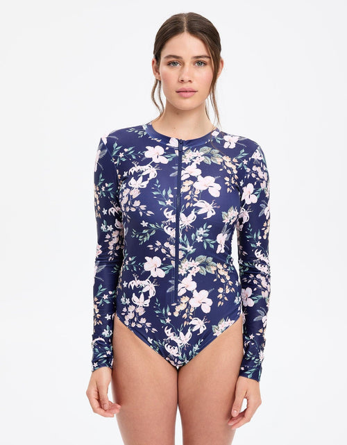 Easelyn UPF 50+ Long-Sleeve One-Piece Swimsuit