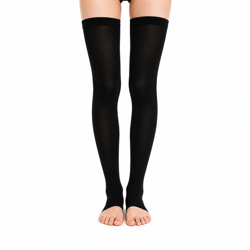 Easelyn Plus-Size Thigh-High Compression Socks 3-Pack