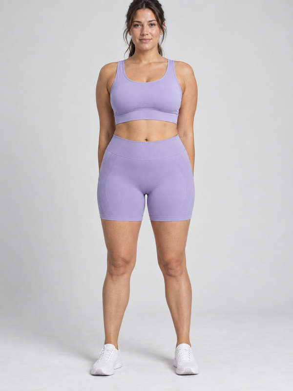 Easelyn Seamless Training Shorts, Lavender seamless training shorts