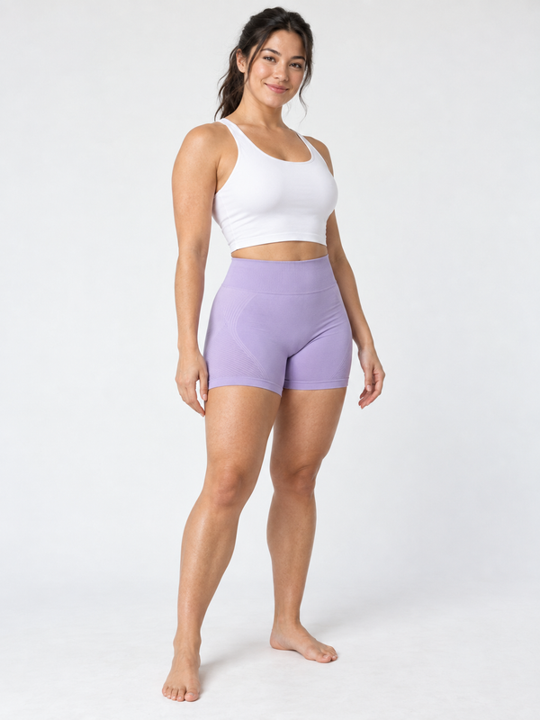 Easelyn Seamless Training Shorts, Lavender seamless training shorts