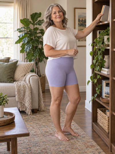 Easelyn Seamless Training Shorts, Lavender seamless training shorts