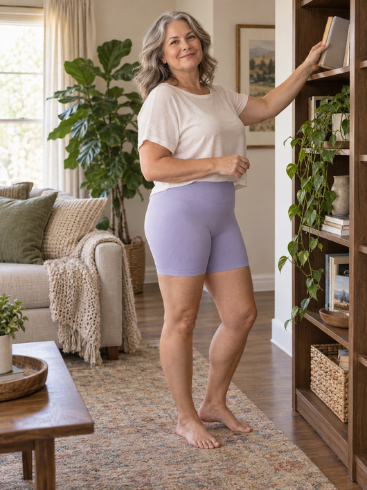 Easelyn Seamless Training Shorts, Lavender seamless training shorts