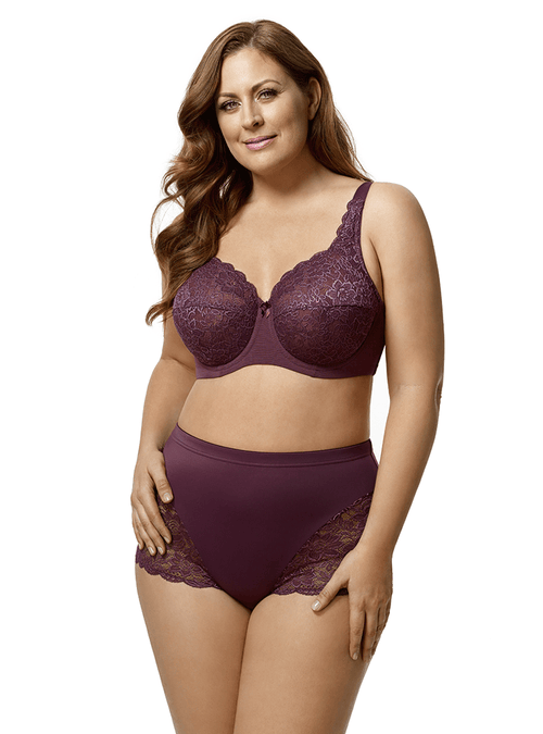 Full Cup Lace Underwire Bra with High Power Back and 3/4 Cup Support
