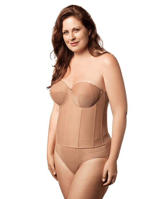 Smooth Strapless Bra, Longline Style with Light Cups and High Power Back