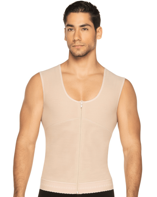 Men's Shapewear Control Vest and Posture Corrector - Beige