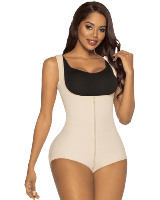 Firm Compression Shapewear - Boyshort Style Wide Strap Bodysuit