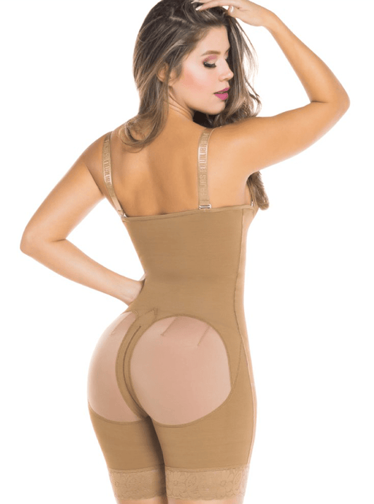 Post OP Compression Garment Open Bust Mid Thigh Bodysuit