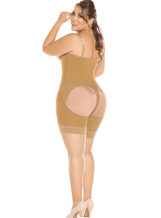 Post OP Compression Garment Open Bust Mid Thigh Bodysuit