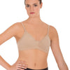 Padded Seamless Bra with Double Clear Back Straps and Removable Pads