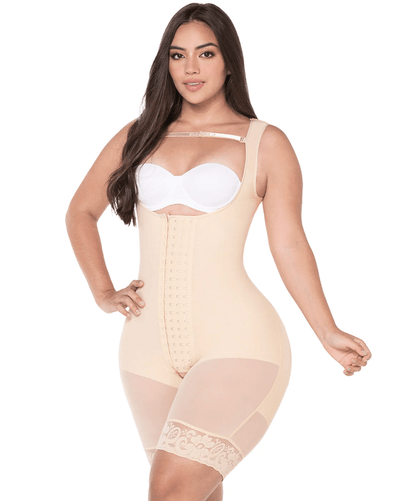 Final Sale Clearance Fajas Colombianas Mid Thigh Bodysuit with Straps