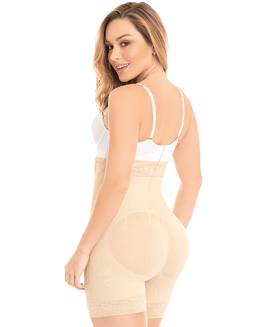 Final Sale Clearance Fajas High Waist Compression Shorts for Women - Black / Beige
