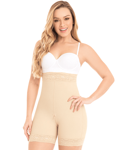 Final Sale Clearance Fajas High Waist Compression Shorts for Women - Black / Beige