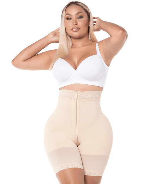 Fajas Hourglass BBL Extra High Waist Thigh Shaper - Black