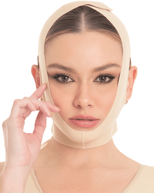 Chin Strap Medium Compression Post-Surgical Facial Garment Hook-and-Loop Closure