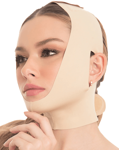 Chin Strap Medium Compression Post-Surgical Facial Garment Hook-and-Loop Closure