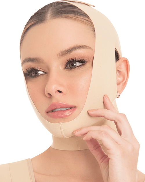 Chin Strap Medium Compression Post-Surgical Facial Garment Hook-and-Loop Closure