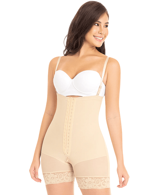 Colombian Fajas Strapless Mid-Thigh Body Shaper With Bottom Zipper