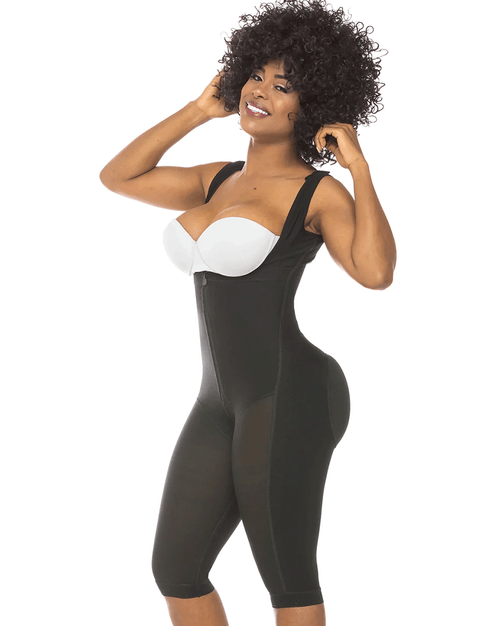 Fajas Stage 1 Post Surgery Knee Length Full Body Shaper - Size XS