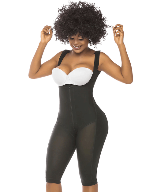 Fajas Stage 1 Post Surgery Knee Length Full Body Shaper - Size 3XL/42