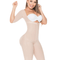 Fajas Post-Op Bodysuit Full Body Shaper for Women Tummy Control Butt Lifter Knee Length Shapewear with Sleeves - Black