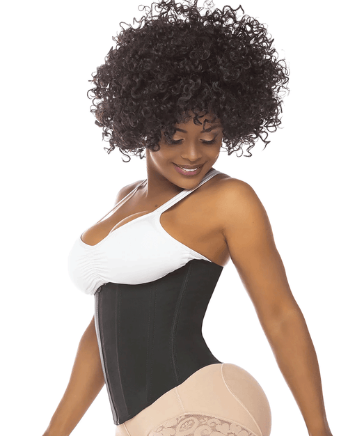 Fajas Waist Trainer Cincher With Steel Boning And Double Front Closure