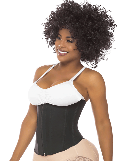 Fajas Waist Trainer Cincher With Steel Boning And Double Front Closure