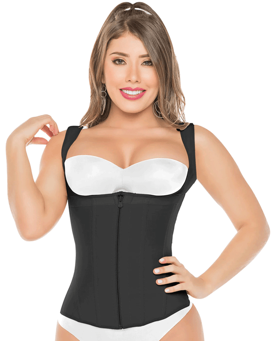 Fajas Waist Cincher Trainer Shaper Vest for Women - Black/Beige