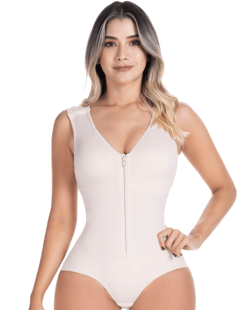 Fajas Panty Bodysuit with Built-In Bra High Compression Postpartum Shapewear