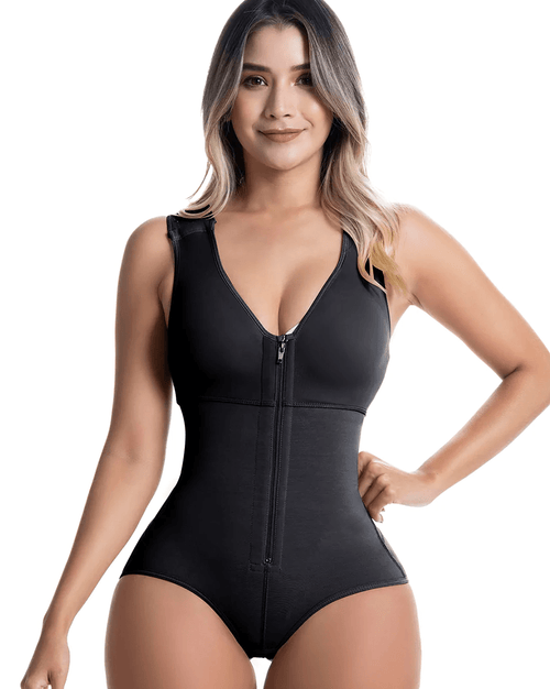 Fajas Panty Bodysuit with Built-In Bra High Compression Postpartum Shapewear